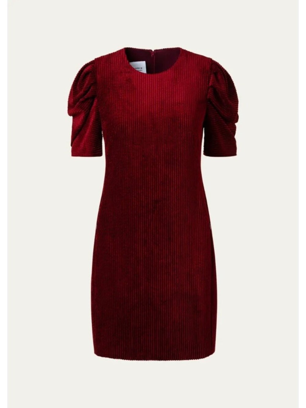 Akris Punto Red Corduroy Puff Sleeve Dress Womens 12 NWT Holiday $1290 Valentine - Picture 2 of 15
